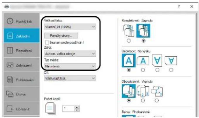 Utax P-C2651DW - Vyberte formát papíru a typ papíru nestandardního formátu. - 2