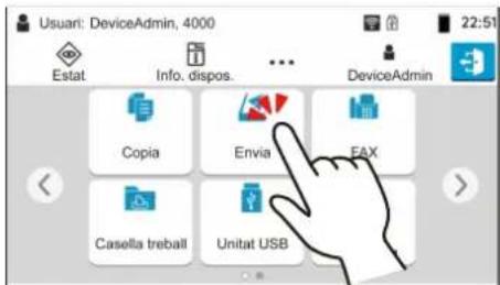 Estat Info. dispos... DeviceAdmin Copia Envia EAX Casella treball Unitat USB