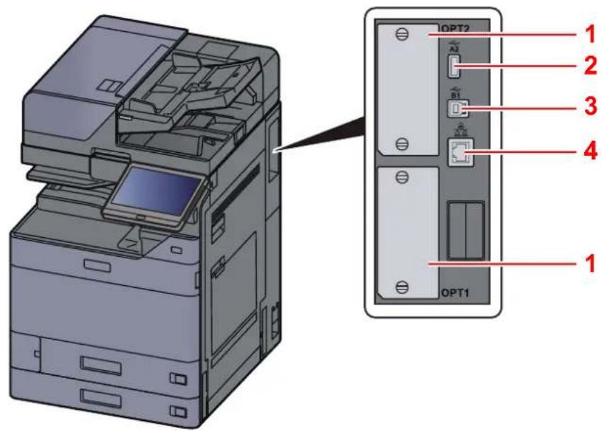Utax 7058i - Názvy částí (přípojky / vnitřní části zařízení) - 1