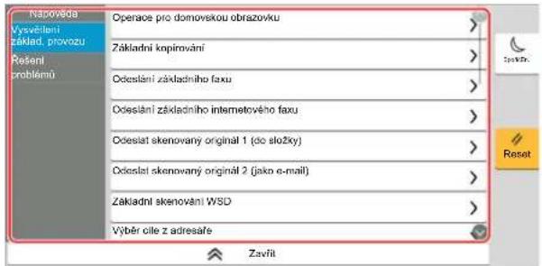 Utax 7058i - Vyberte položky ze seznamu, které chcete zkontrolovat. - 1