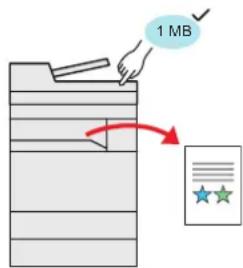 Utax 7058i - Zobrazení velikosti souboru před odesláním/uložením úlohy (Potvrzení velikosti souboru) - 1