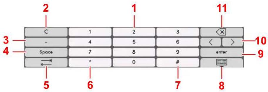 Utax 7058i - Zadávání čísel - 1