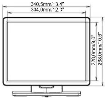 IIYAMA ProLite T1521MSC-B1 - ROZMĚRY - 1