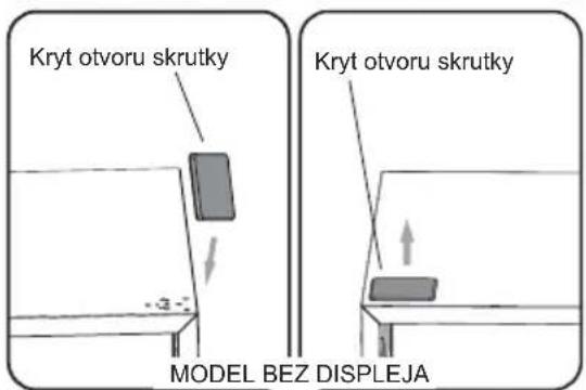 Kryt otvoru skrutky Kryt otvoru skrutky MODEL BEZ DISPLEJA