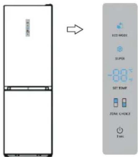 ECO MODE SUPER -80° SET TEMP ZONE CHOICE 3 sec