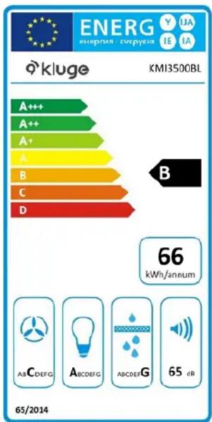 ENERG kluge KM13500BL A++ A++ A+ A B C D 66 kWh/annum AS CDEFG ABCDEFG ABCDEFG 65 dR 65/2014