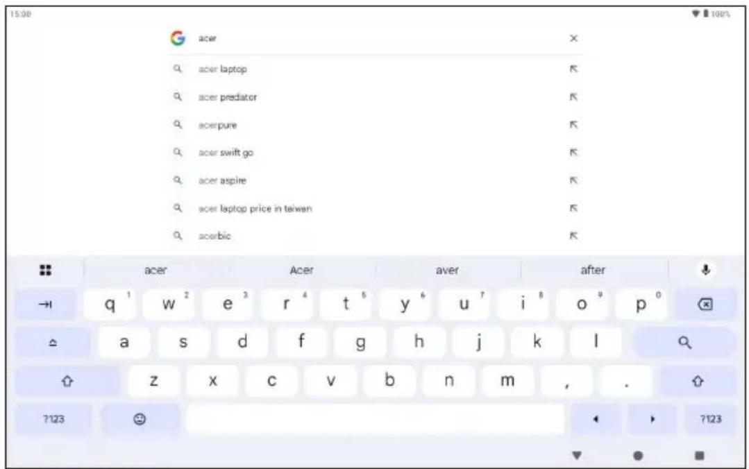 ACER Iconia A12 - Virtuální klávesnice - 1
