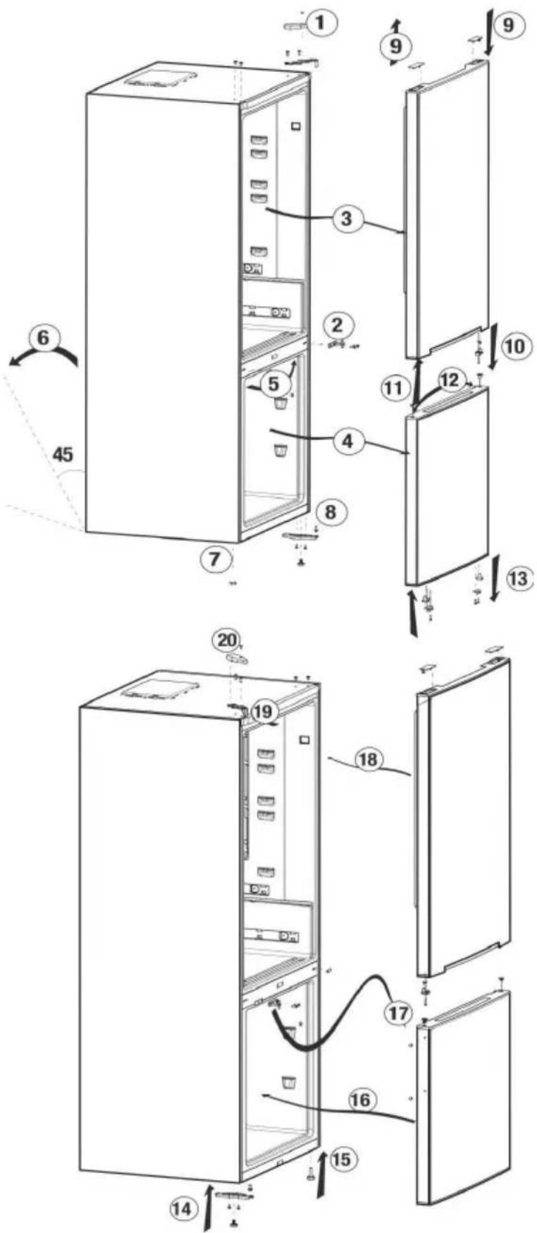 WHIRLPOOL WHKS 1401 G4E - Výměna dvířek - 1