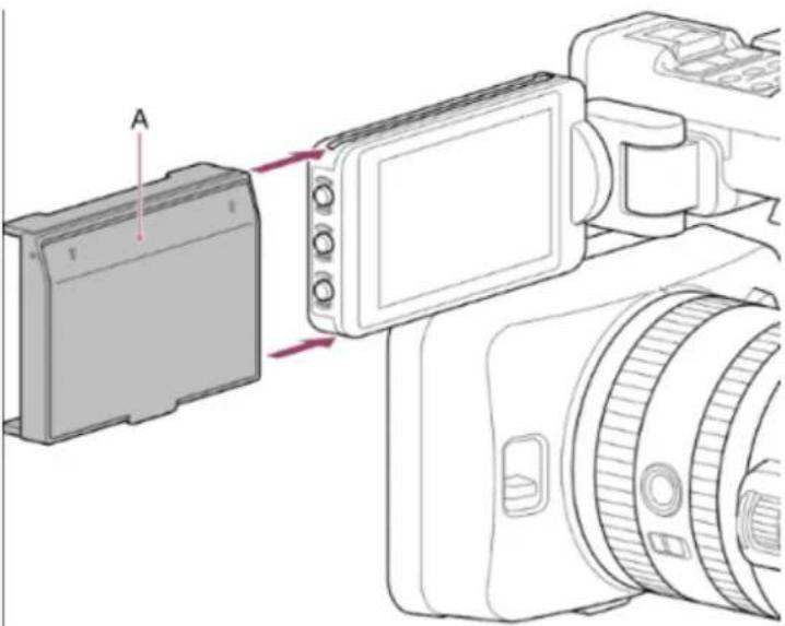 SONY PXW-Z200 - Nasazení krytu LCD monitoru (součást dodávky) - 1
