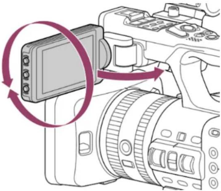 SONY PXW-Z200 - Nastavení úhlu LCD monitoru - 1
