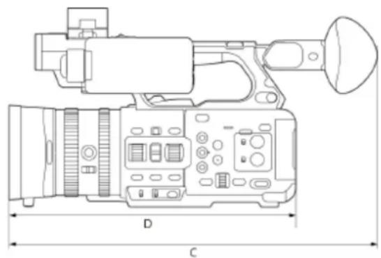 SONY PXW-Z200 - Rozměry (šířka × výška × hloubka) - 2