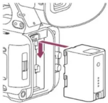 SONY PXW-Z200 - Připojení akumulátorové sady - 1