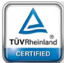 TÜVRheinland® CERTIFIED