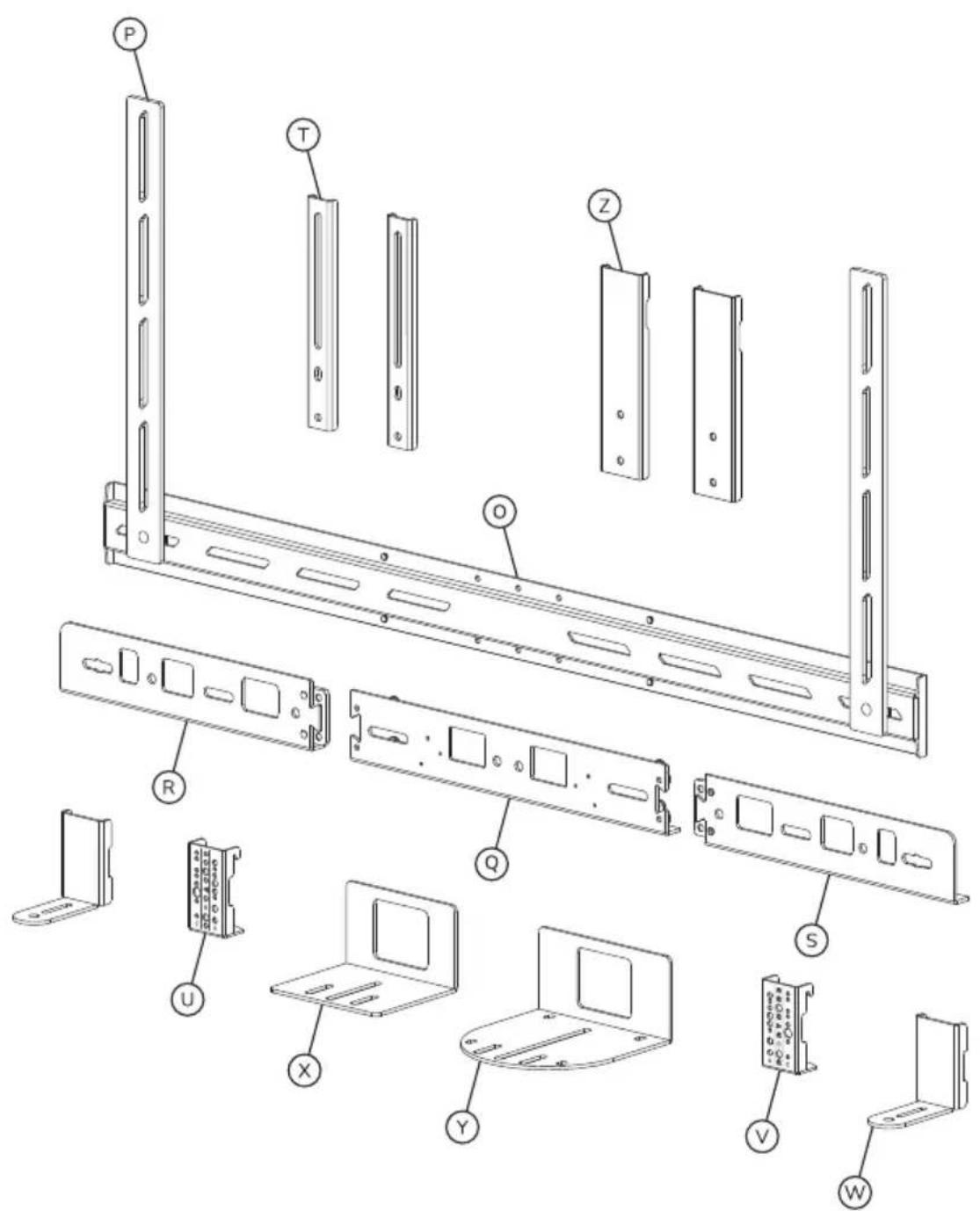 Technical diagram of a server rack with labeled components including front panel, rear panel, and internal components.