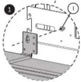 Technical diagram showing a mechanical assembly with labeled parts, including a dashed circular annotation and numbered callouts.