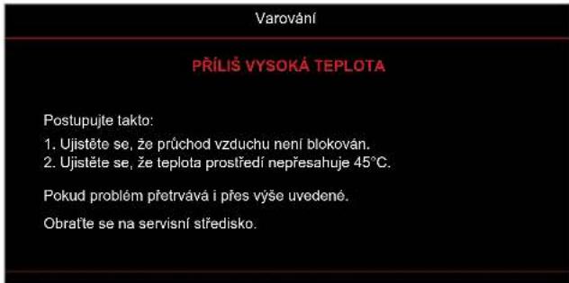 OPTOMA ZK420UST - Varovné indikátory - 2