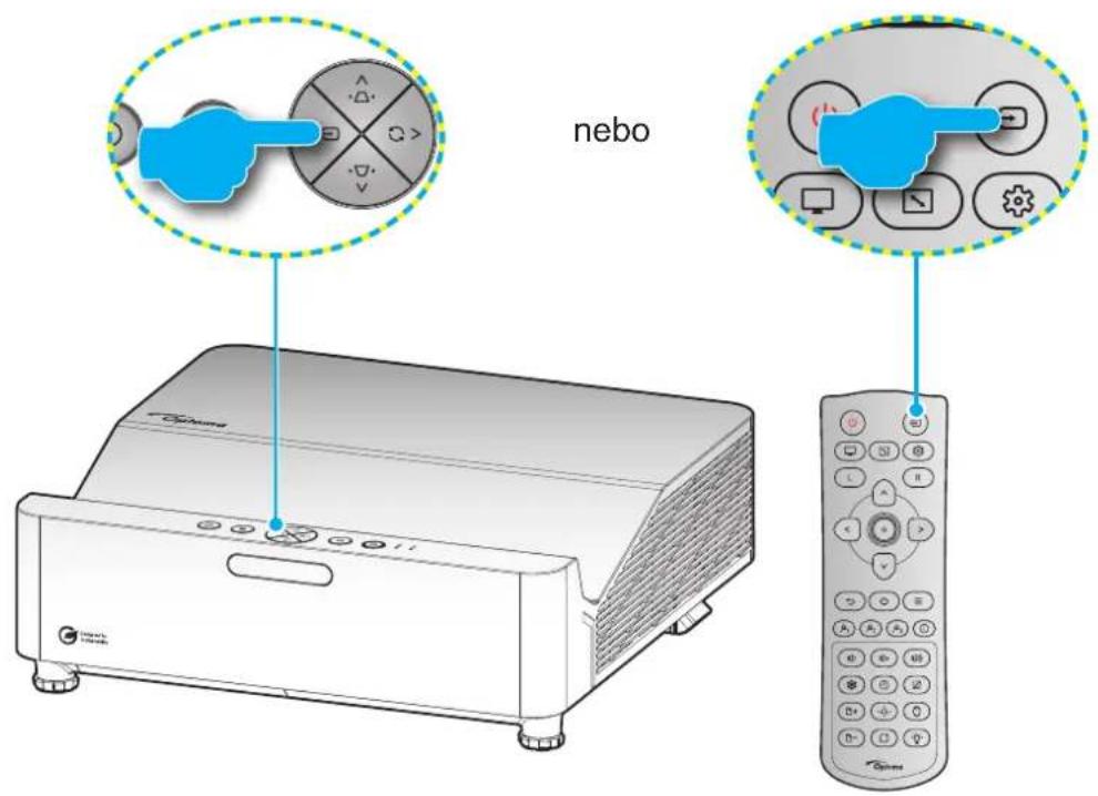 OPTOMA ZK420UST - Výběr vstupního zdroje - 1
