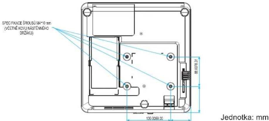 OPTOMA ZK420UST - Rozměry projektoru a stropní instalace - 3