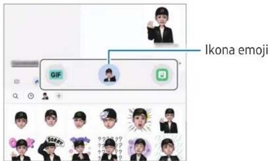SAMSUNG Galaxy Tab Active5 - Použití nálepek AR emoji v chatech - 1