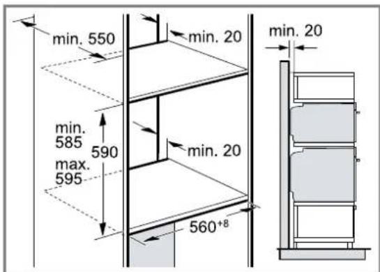 BOSCH HBA372EB4 - Montáž dvou spotřebičů nad sebou - 1