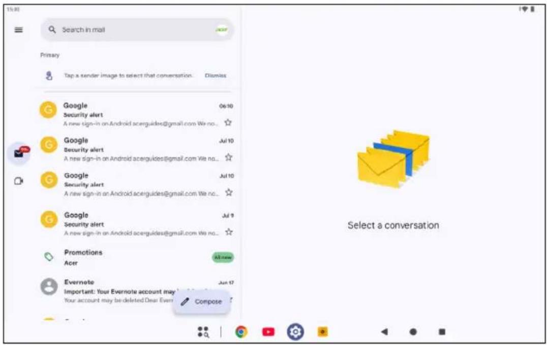 ACER Iconia V13 - Psaní e-mailu - 1