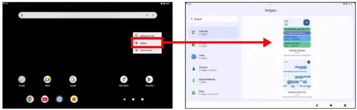 ACER Iconia V13 - Přidání widgetů na Výchozí obrazovku - 1