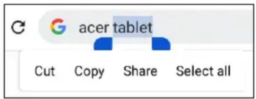 ACER Iconia V13 - Vložení textu - 1