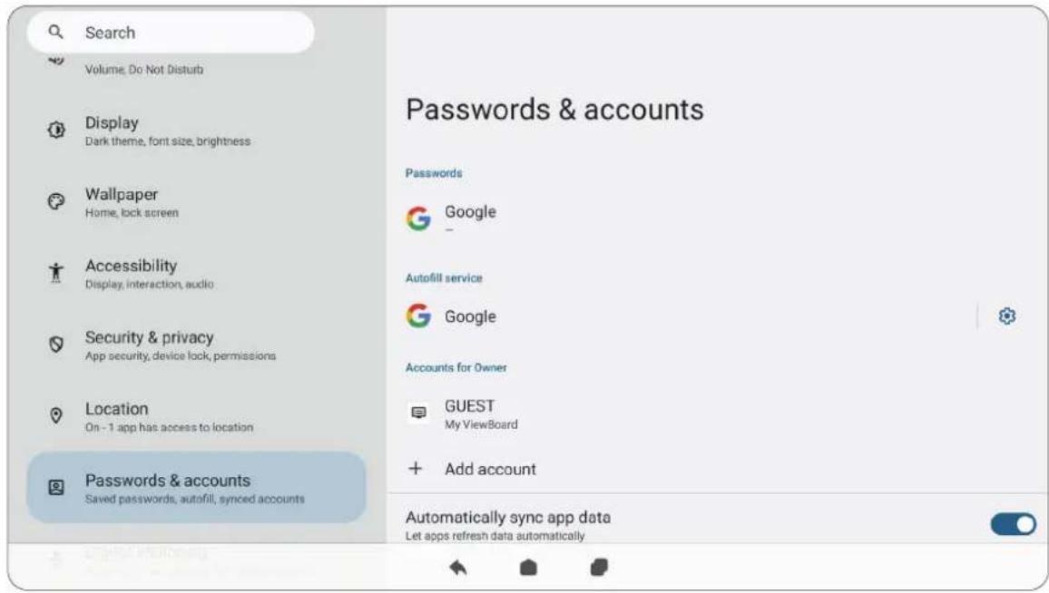 VIEWSONIC IFP6563-2C - Passwords &amp; Accounts (Hesla a účty) - 1