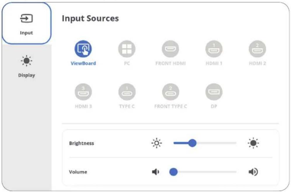 VIEWSONIC IFP6563-2C - Input Settings (Nastavení vstupu) - 1
