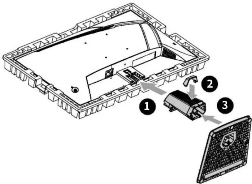 MSI MAG 256F E20 - Instalace stojánku monitoru - 1