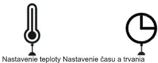 Nastavenie teploty Nastavenie času a trvania