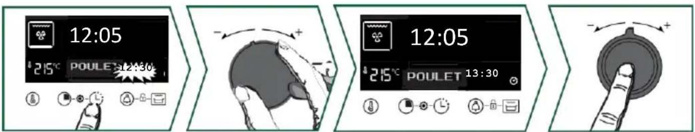12:05 215°C POULET 12:30 - + - 12:05 215°C POULET 13:30 - +