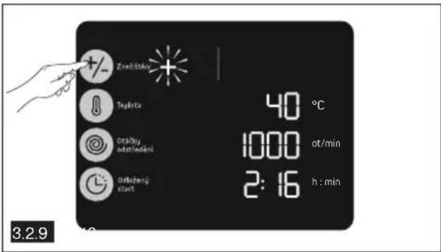 Zweibländ Teplata Orstby odstledeni Orfzeng start 40 °C 1000 ot/min 2:16 h : min 3.2.9