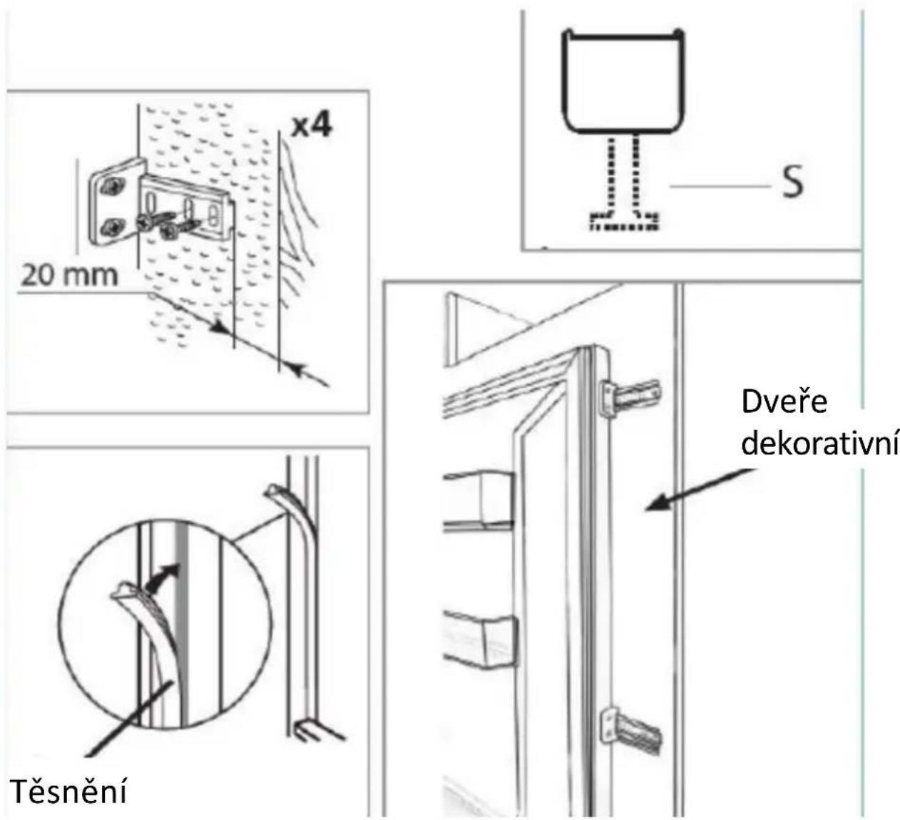 x4 20 mm S Těsnění Dveře dekorativní