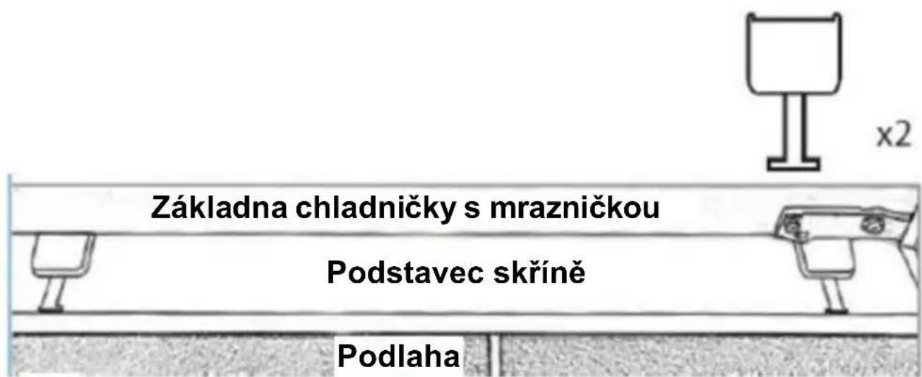 Základna chladničky s mrazničkou Podstavec skříně Podlaha