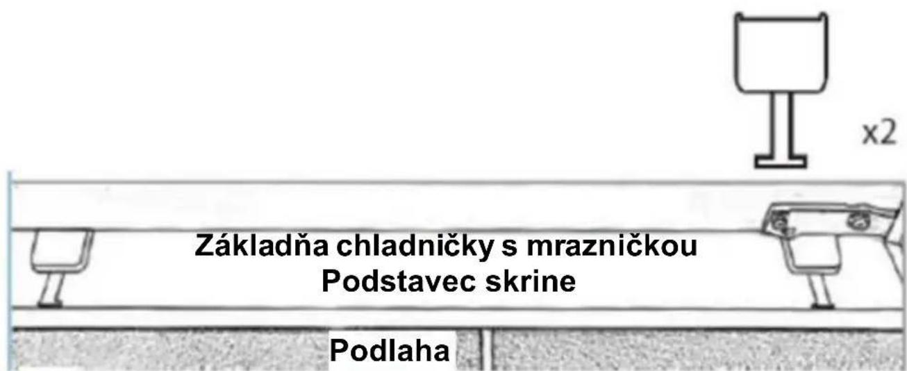 Základňa chladničky s mrazničkou Podstavec skrine Podlaha