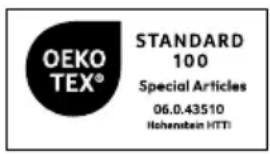 OEKO TEX® STANDARD 100 Special Articles 06.0.43510 Hohenstein HTTI