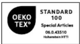 OEKO TEX® STANDARD 100 Special Articles 06.0.43510 Hohenstein HTTI