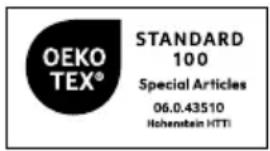 OEKO TEX® STANDARD 100 Special Articles 06.0.43510 Hohenstein HTI