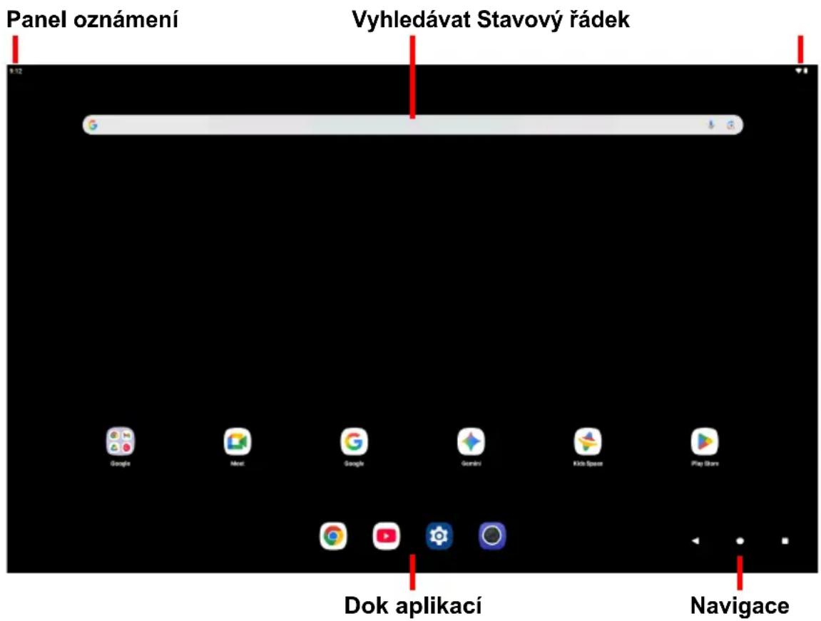 Panel oznámení Vyhledávat Stavový řádek G Gogla Net Gogla Gogla Gogla Play Store Pok aplikací Navigace
