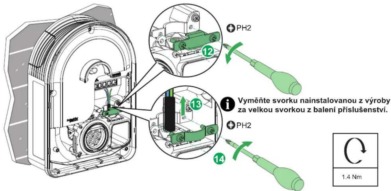 PH2 12 Vyměňte svorku nainstalovanou z výroby za velkou svorkou z balení příslušenství. 13 PH2 14 1.4 Nm