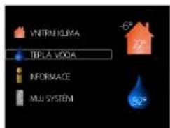 VNTRN KIMA TEPLA VODA INFORMACE MUJ SYSTEM -6° 22° 50°