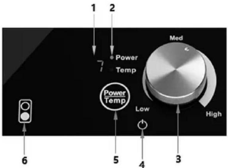 1 2 7 Power Temp Med High Power Temp Low 6 5 4 3