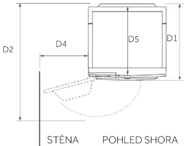 D2 D4 D5 D1 STĚNA POHLED SHORA