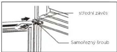 střední závěs Samořezný šroub