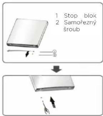 1 Stop blok 2 Samorezný šroub