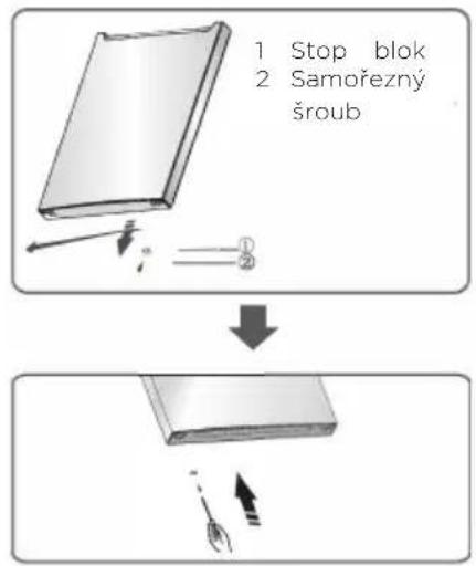 1 Stop blok 2 Samořezný šroub