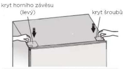 kryt horního závěsu (levý) kryt šroubů
