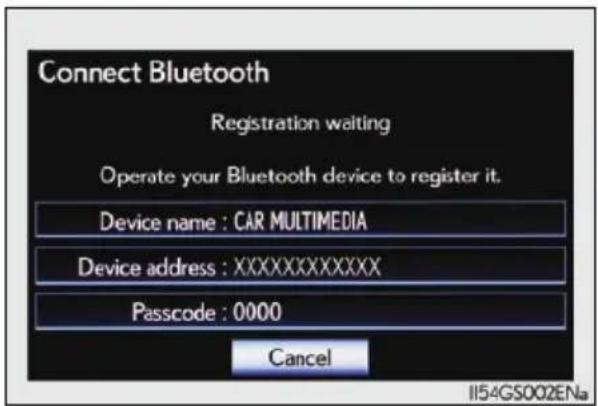 LEXUS GS 250 (2013) - Registrace Bluetooth®telefonu - 2