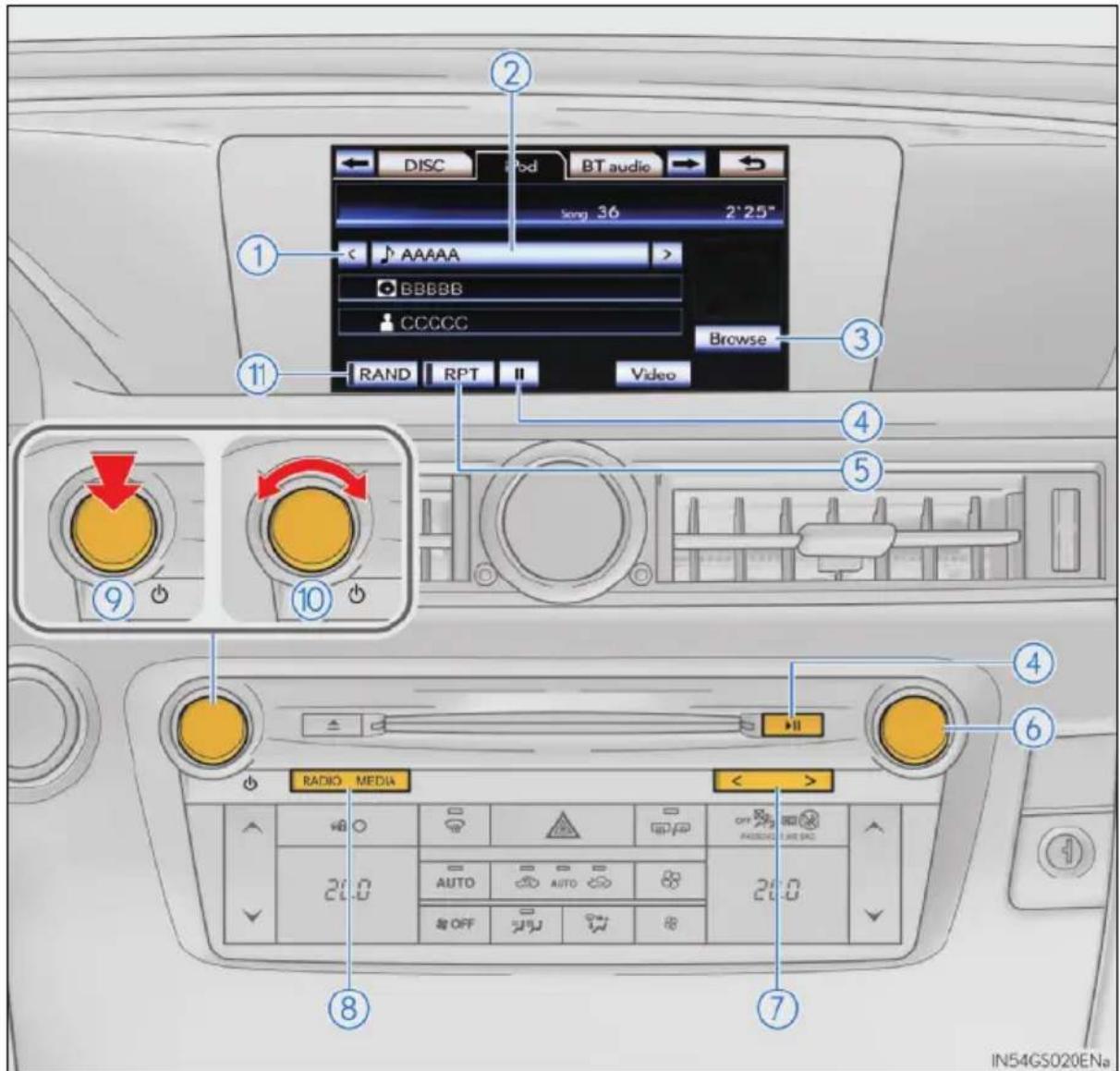 LEXUS GS 250 (2013) - Poslech iPodu - 1